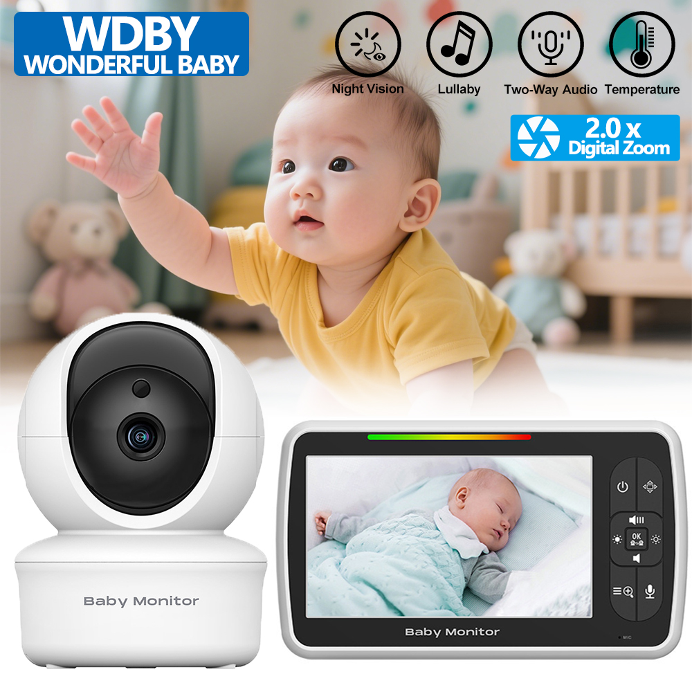 Audio Music To Video - 5.0 Inch Video Baby Monitor With