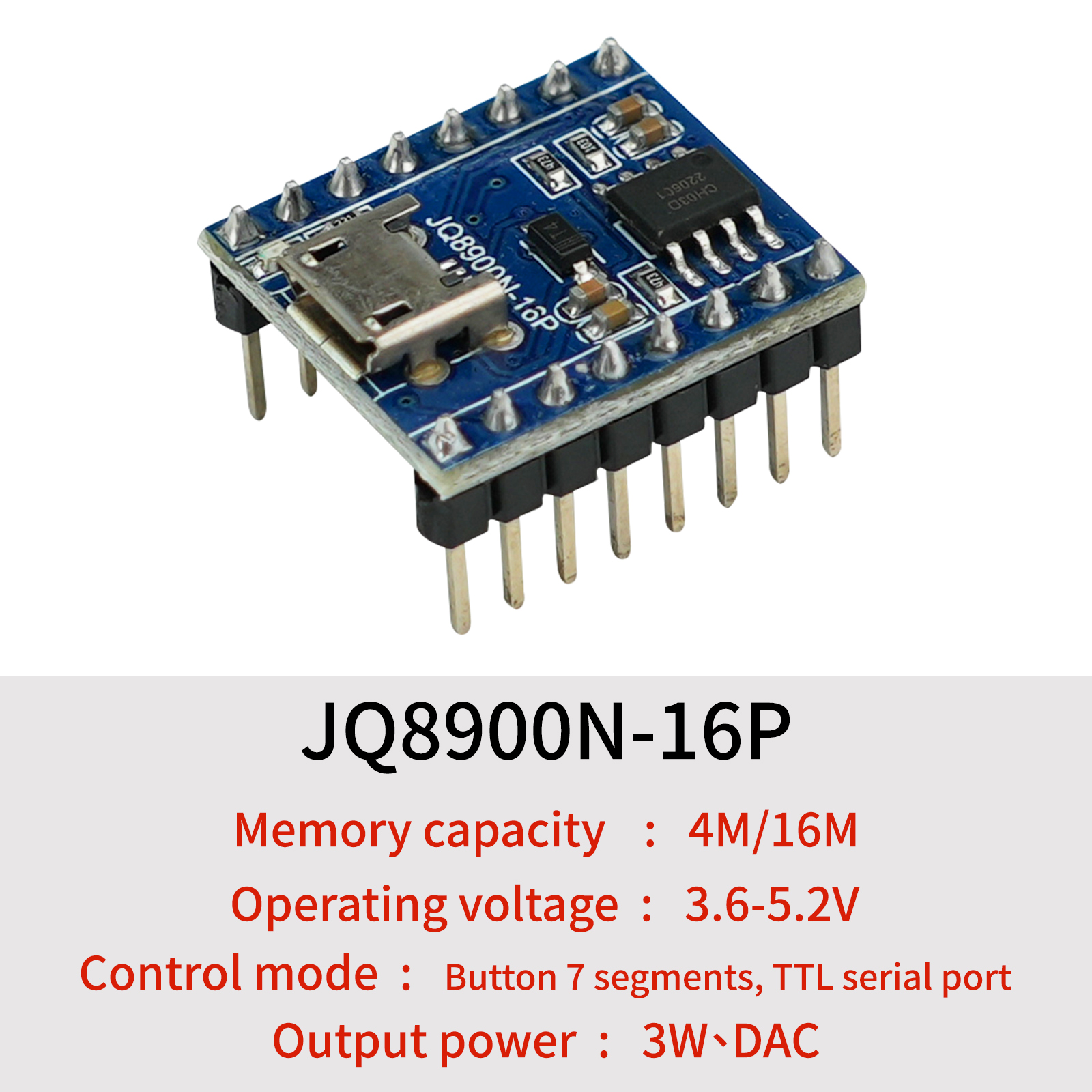 Audio Music Free Download - Voice Playback Module, JQ8900N-16P USB Download