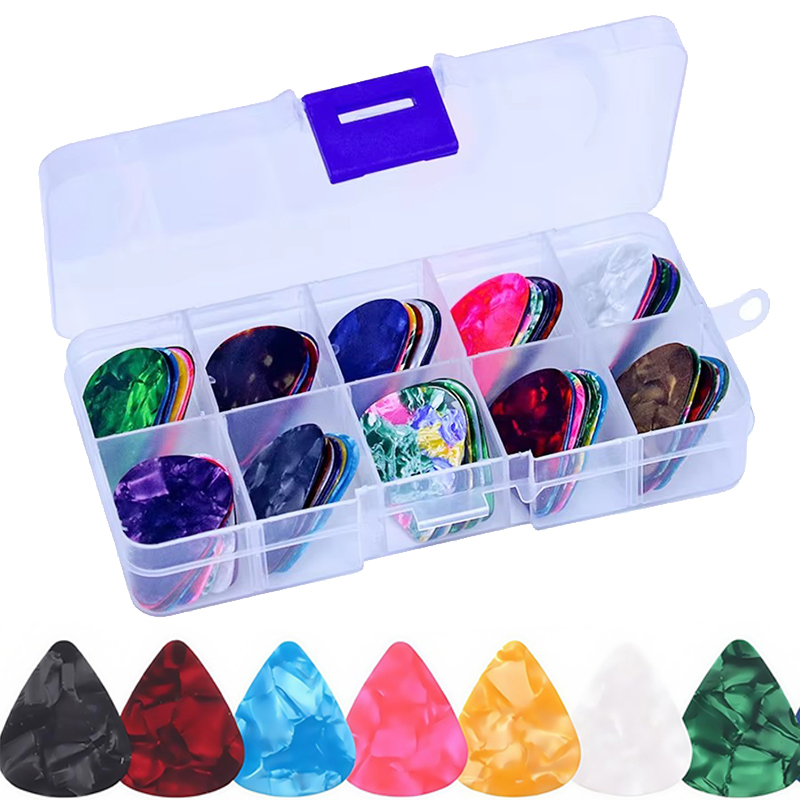 Electric Guitar Pick Pack - 30/50pcs Celluloid Guitar Picks with Box