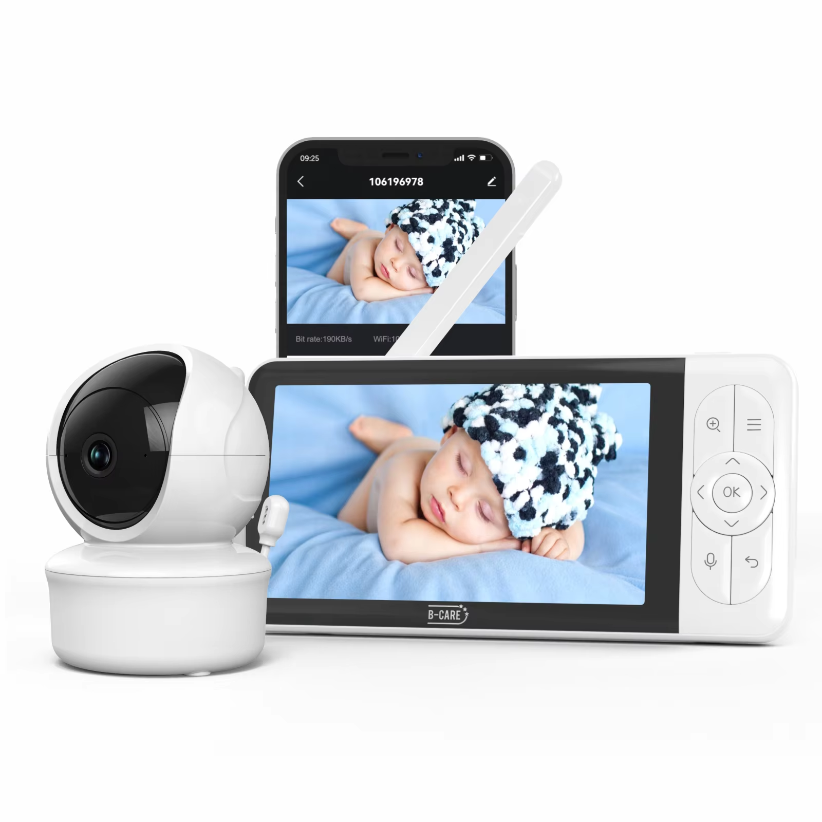 Audio Music To Video - Babystar 5-inch Tuya baby monitor, 1080P