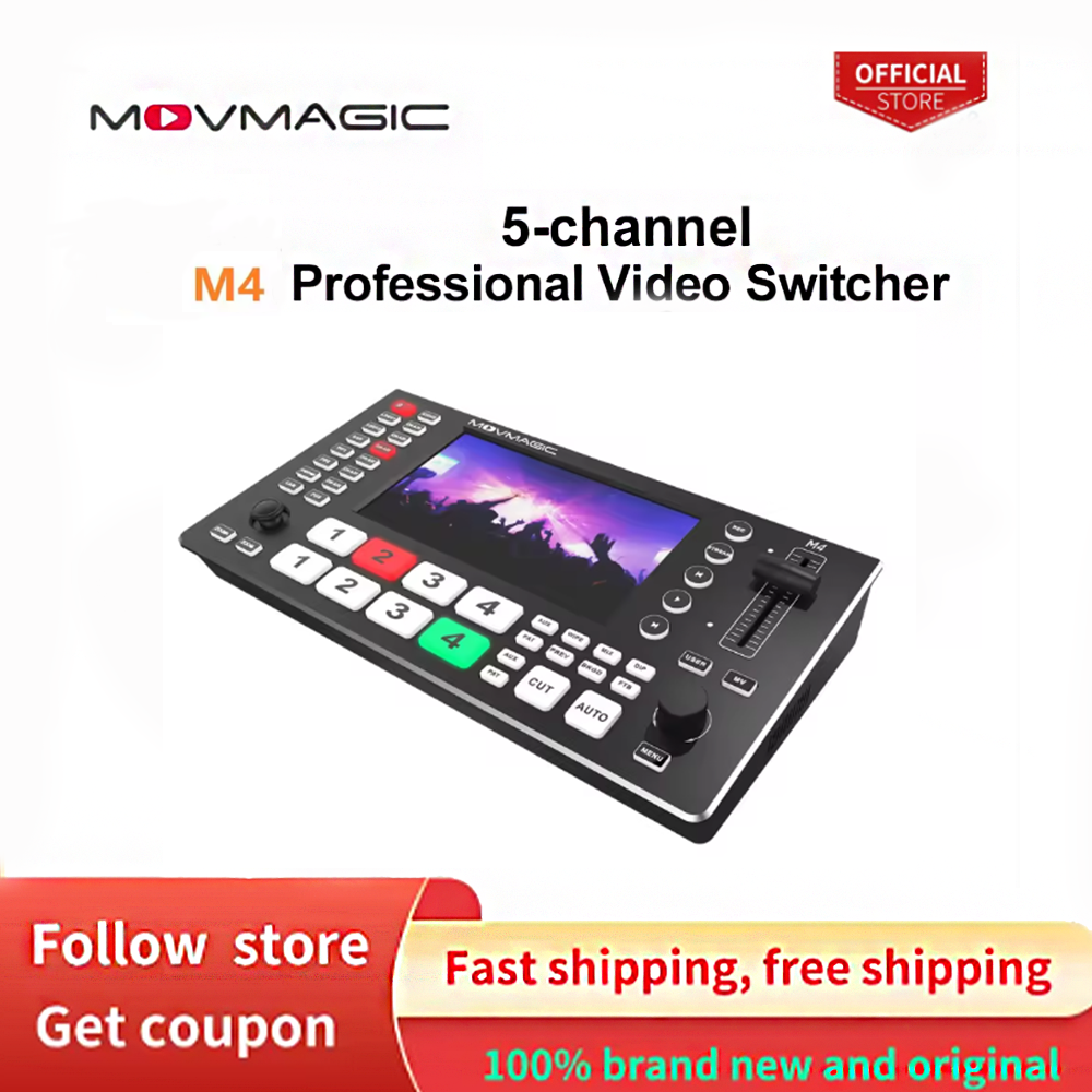 Audio Mixer 4 Channel - MOVMAGIC M4 5.5 Inch 2HDMI(4K/60P) Input