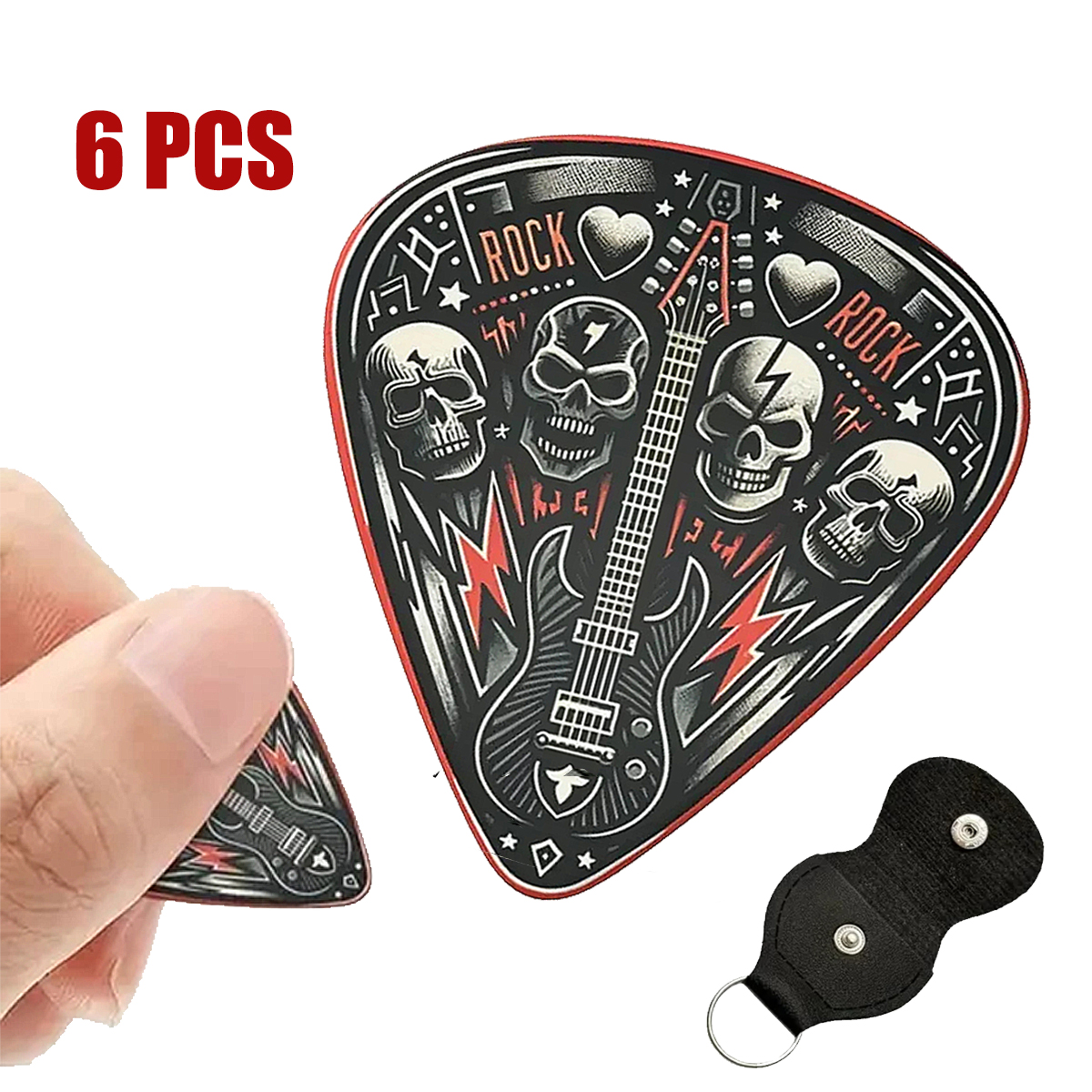 Electric Guitar Pick Pack - 6 PCS ABS Guitar Picks Set