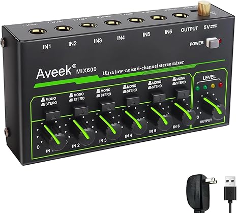 Audio Mixer 4 Channel - Aveek 6 Channel Mixer - Mini