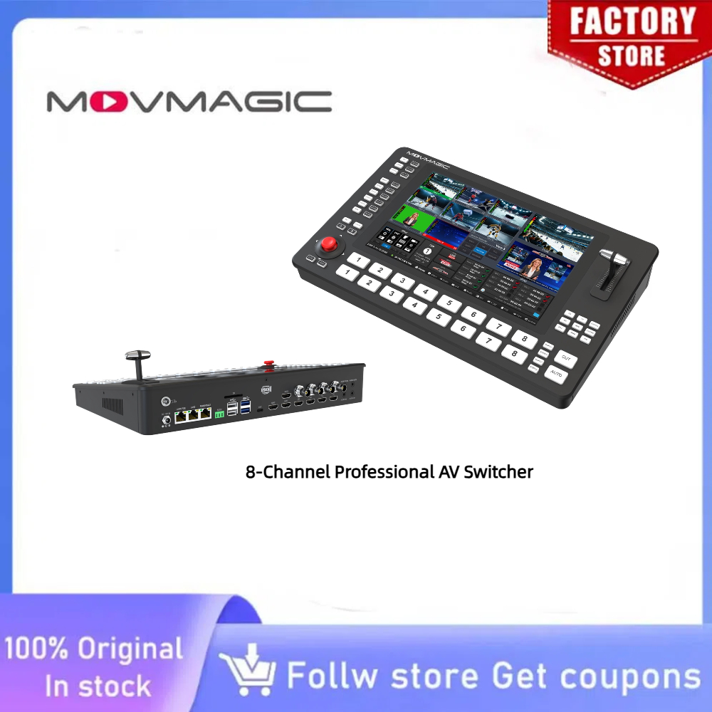 Audio Mixer 4 Channel - MOVMAGIC M8 4K Professional 8CH Video