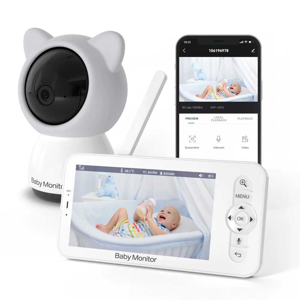 Audio Music To Video - Babystar 5 Inch Wifi Baby Monitor