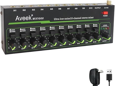 Aveek 10 Channel Mixer - Mini  - Audio Mixer 4 Channel 评论和价格