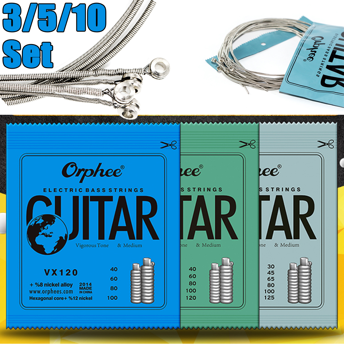 3/5/10 Set Orphee Bass Guitar  - Bass Guitar Strings 评论和价格