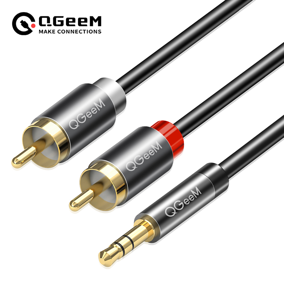 QGeeM RCA Cable 2RCA to 3.5 Au - Audio Music Mixer 评论和价格