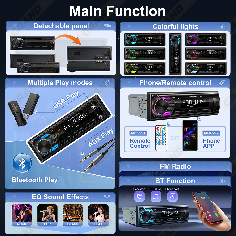 Car Radio 1din MP3 Player Digi - Audio Universal Music 评论和价格