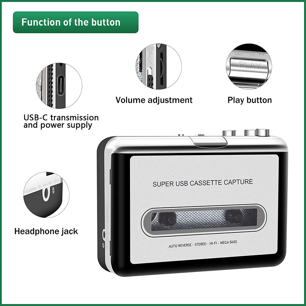 Portable Cassette Player Recor - Audio Music Converter To Mp3 评论和价格
