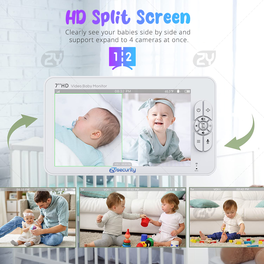 7.0 inch Video Baby Monitor HD - Audio Music To Video 评论和价格