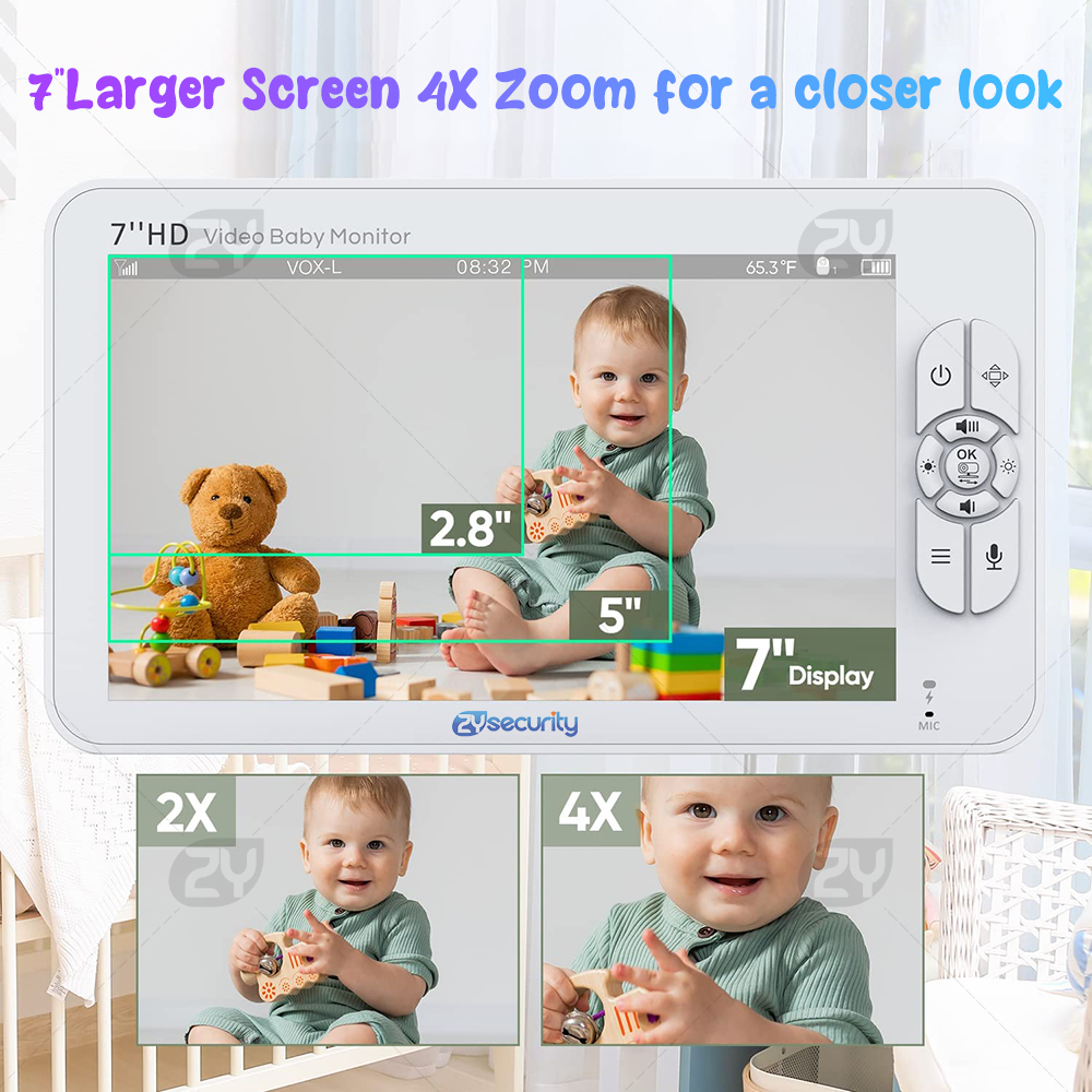 7.0 inch Video Baby Monitor HD - Audio Music To Video 评论和价格