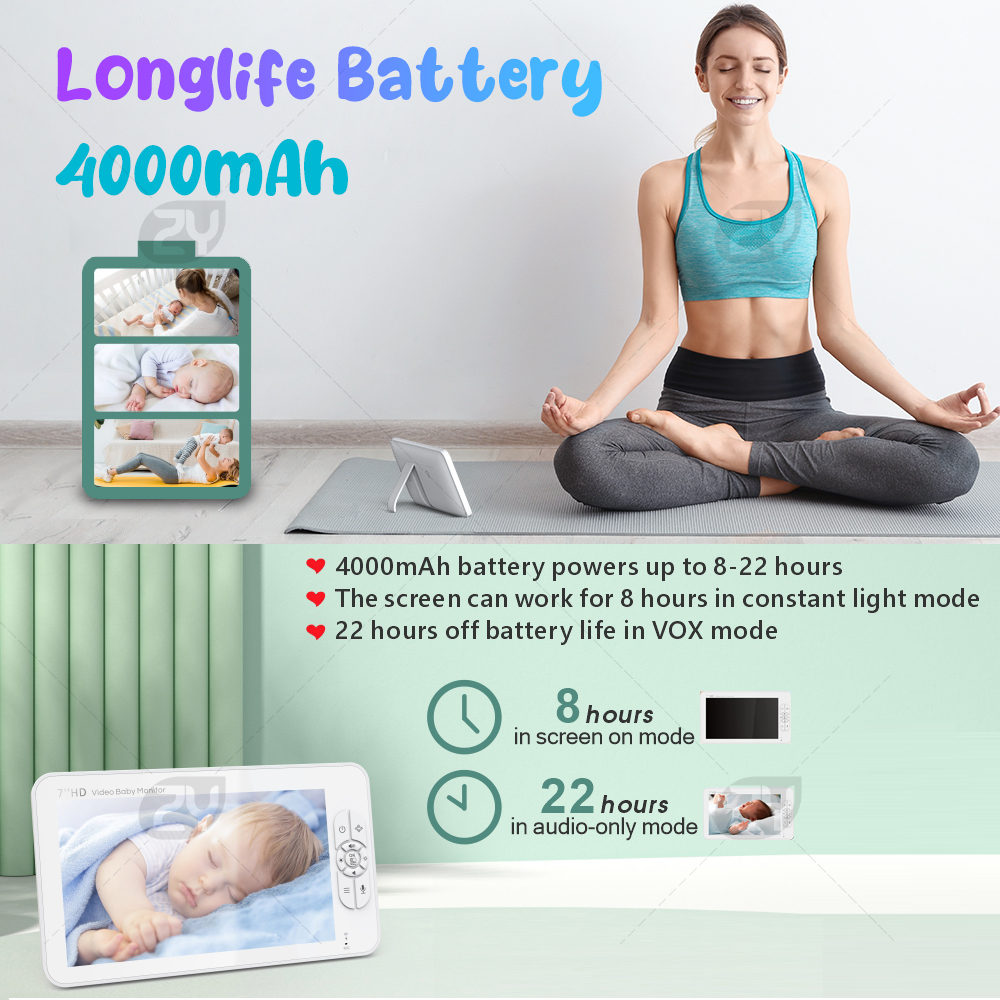7.0 inch Video Baby Monitor HD - Audio Music To Video 评论和价格