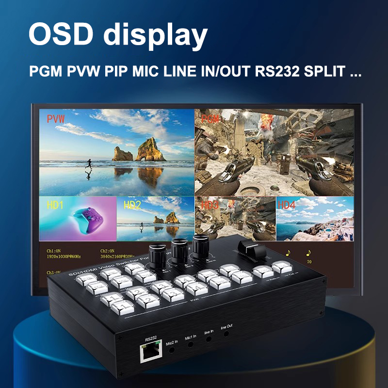 1080p 4 Channel HDMI Video Mix - Audio Mixer 4 Channel 评论和价格