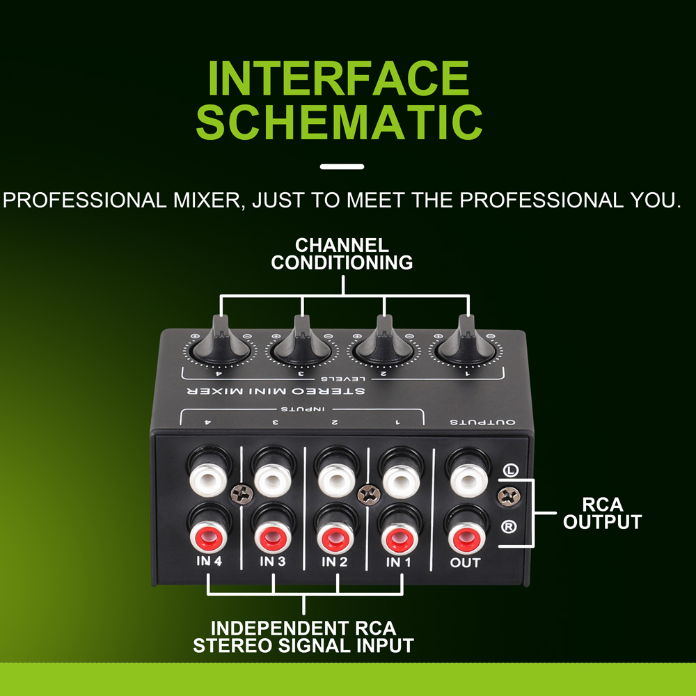 Professional Stereo 4 Channel  - Audio Mixer 4 Channel 评论和价格