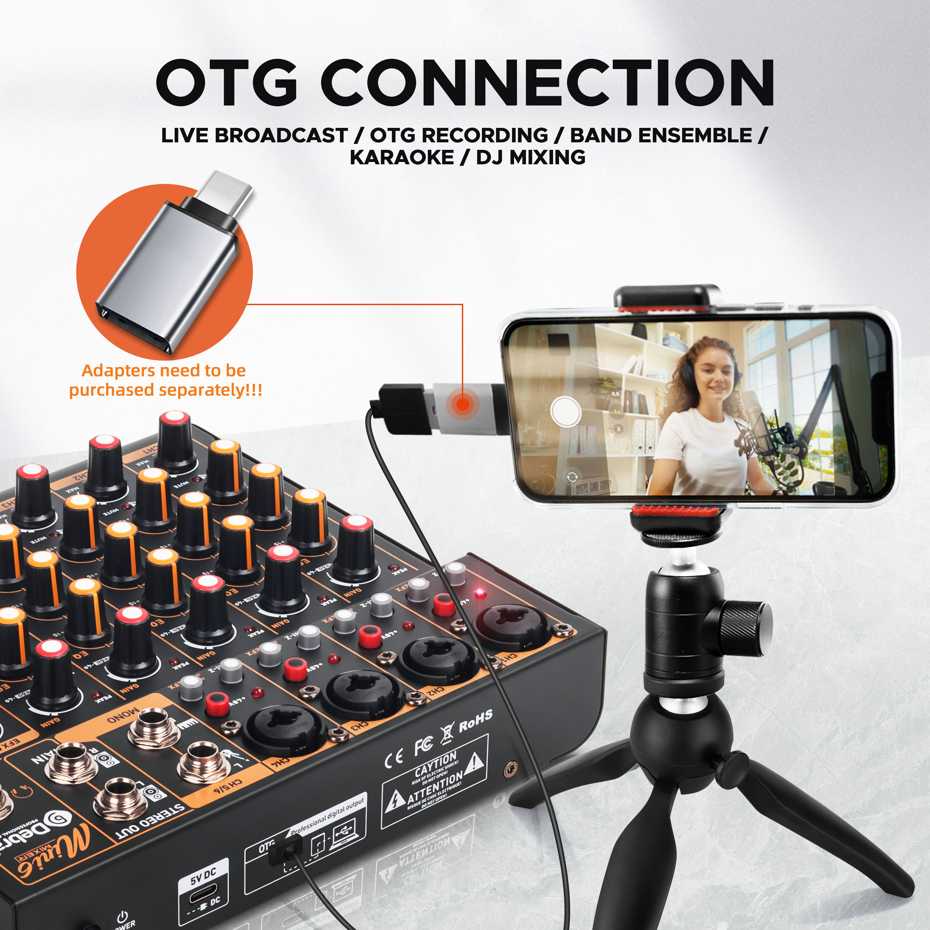 Mini6 6-Channel Audio Mixer, D - Audio Mixer 4 Channel 评论和价格