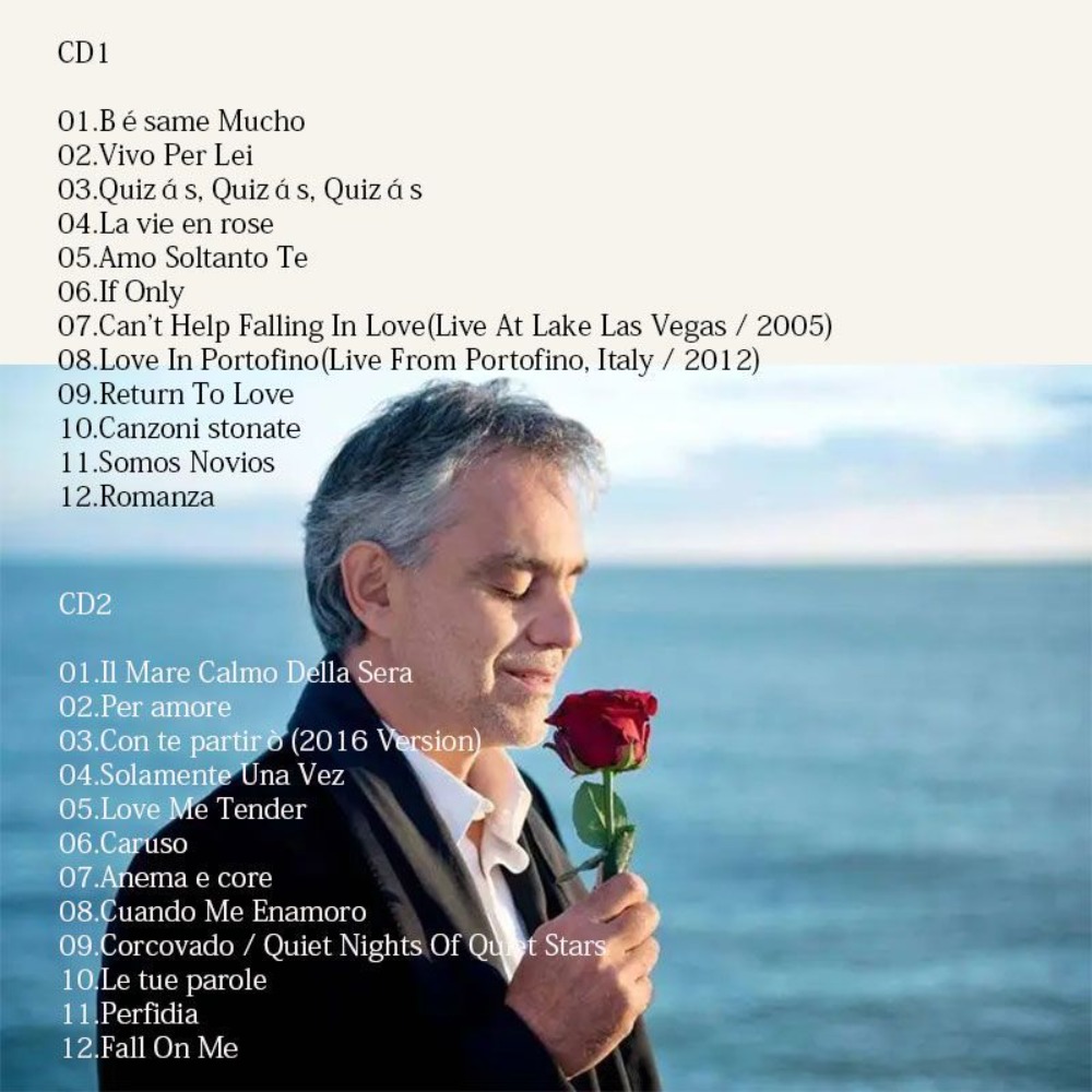 Andrea Bocelli My Love Songs G - Audio Music New Song 评论和价格