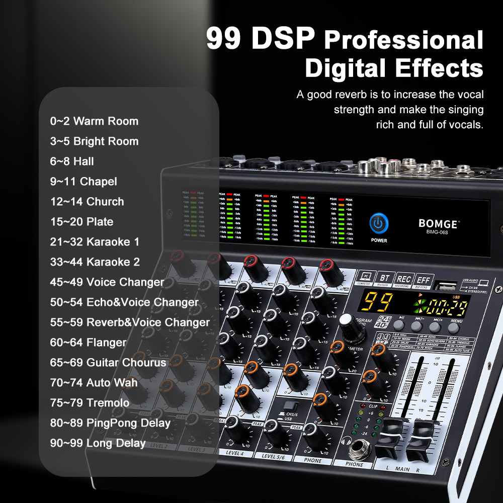 BOMGE Audio Mixer 6 Channel Mi - Audio Mixer 4 Channel 评论和价格