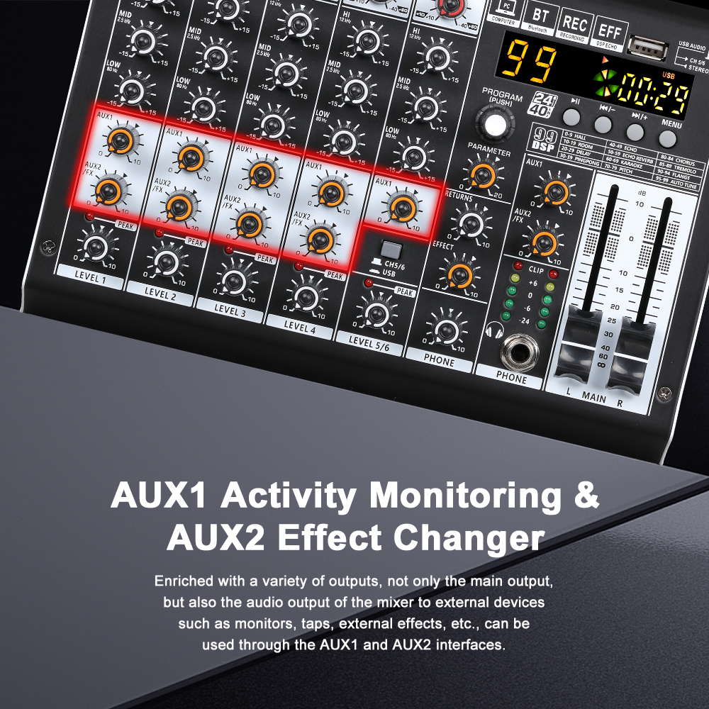 BOMGE Audio Mixer 6 Channel Mi - Audio Mixer 4 Channel 评论和价格