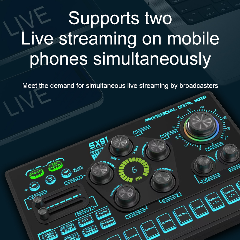 SX91 48V Audio Mixer with Voic - Audio Mixer 4 Channel 评论和价格