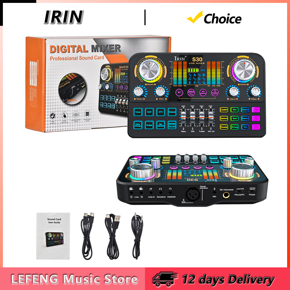 IRIN S30 Live Sound Card Audio - Audio Music Mixer 评论和价格