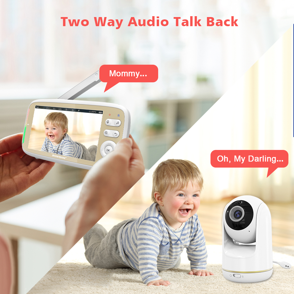VB803 Baby Monitor 5 Inch 720P - Audio Music To Video 评论和价格