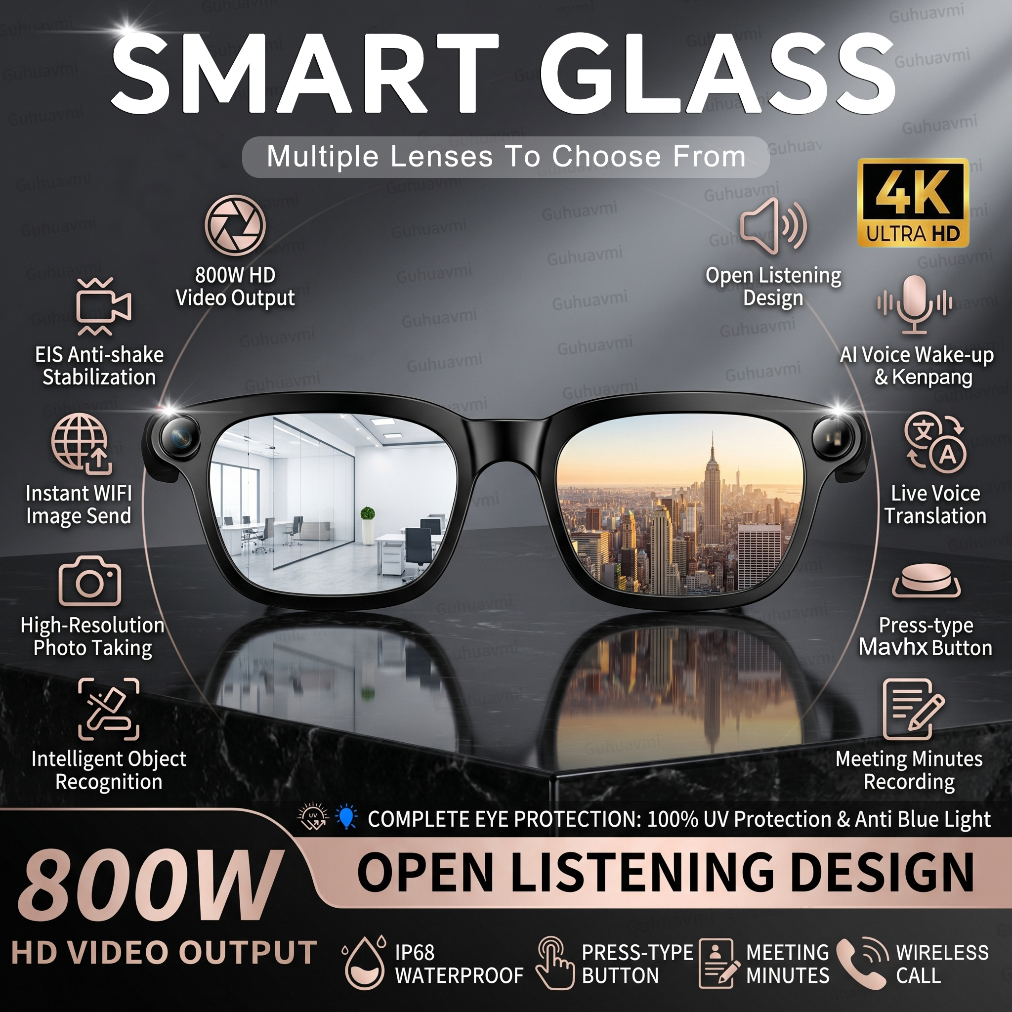 New Smart AI Glasses with 800W - Audio Music To Video Ai Free 评论和价格