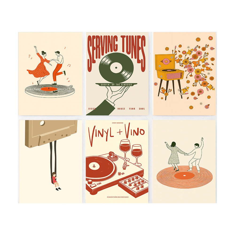 1pc Vintage Music Canvas Poste - Audio Music Live 评论和价格