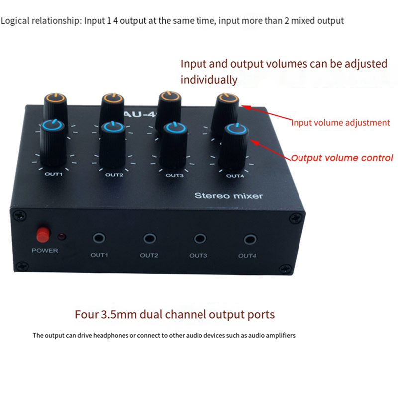 M07K-AU-404 Stereo Sound Four  - Audio Music Mixer 评论和价格