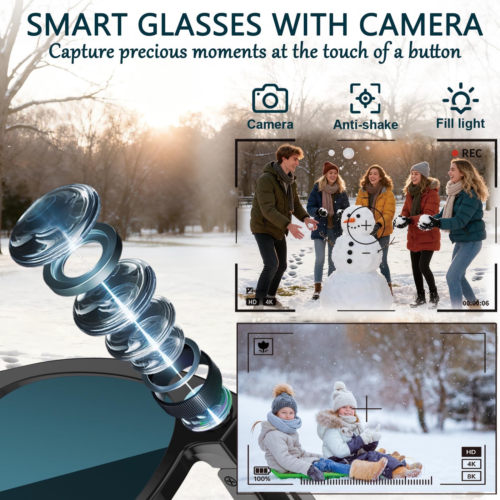 Black Smart Ai Glasses for Men - Audio Music To Video Ai Free 评论和价格
