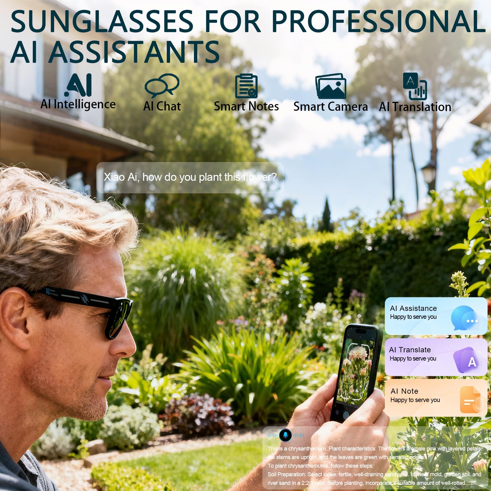 Black Smart Ai Glasses for Men - Audio Music To Video Ai Free 评论和价格