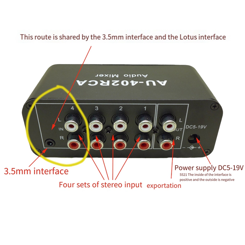 AU-402RCA Stereo Audio Mixer M - Audio Mixer 4 Channel 评论和价格