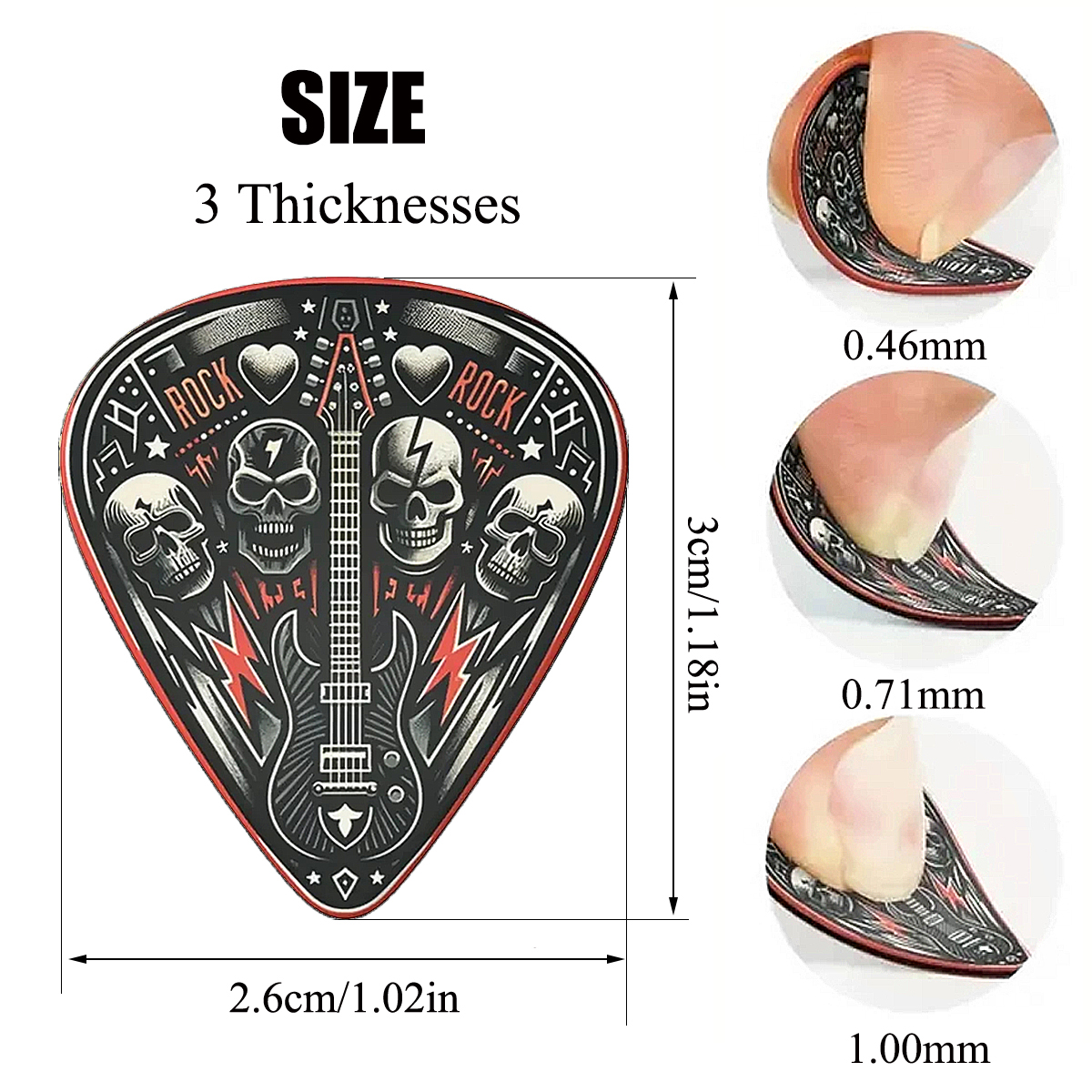 6 PCS ABS Guitar Picks Set wit - Electric Guitar Pick Pack 评论和价格