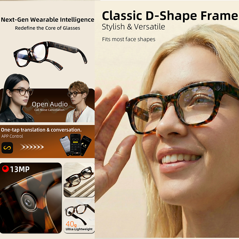 G600 Pro AI Smart Glasses 13MP - Audio Music To Video Ai Free 评论和价格