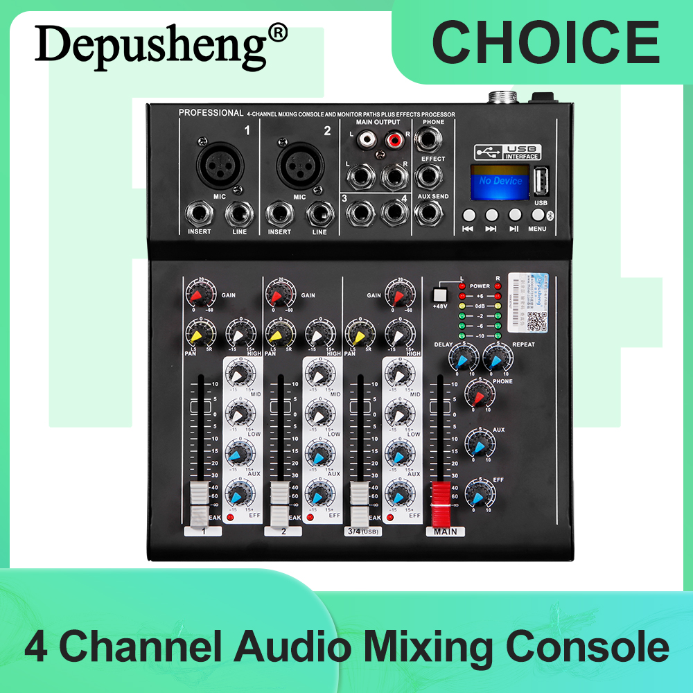 4 Channel DJ Sound Mixing Depu - Audio Mixer 4 Channel 评论和价格