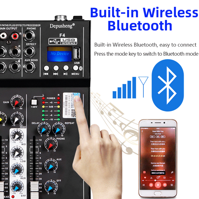 4 Channel DJ Sound Mixing Depu - Audio Mixer 4 Channel 评论和价格