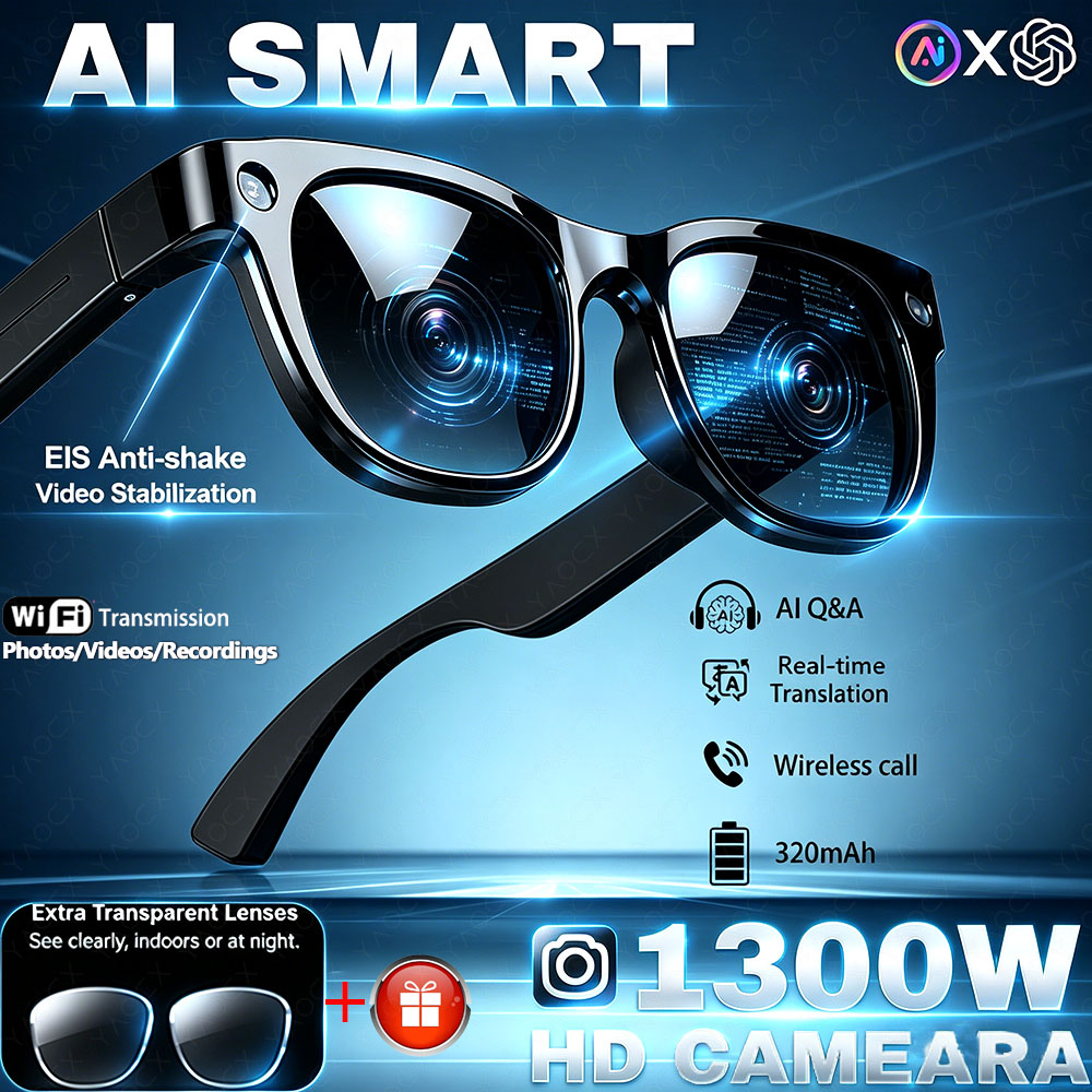 1300W HD Camera Smart AI Glass - Audio Music To Video Ai Free 评论和价格