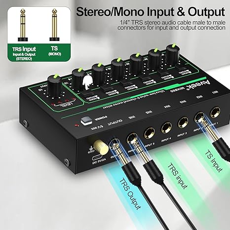 Aveek 6 Channel Mixer - Mini 6 - Audio Mixer 4 Channel 评论和价格