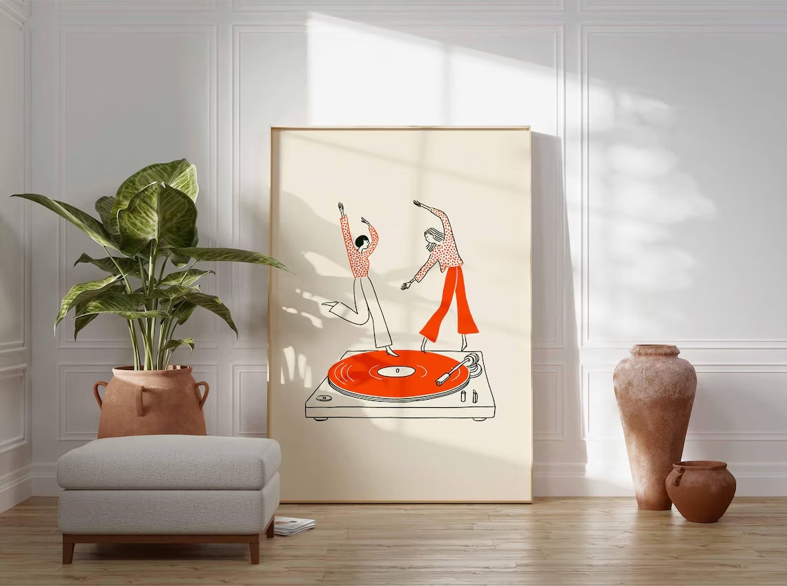 Dancing Couple Wall Art Print, - Audio Music Live 评论和价格