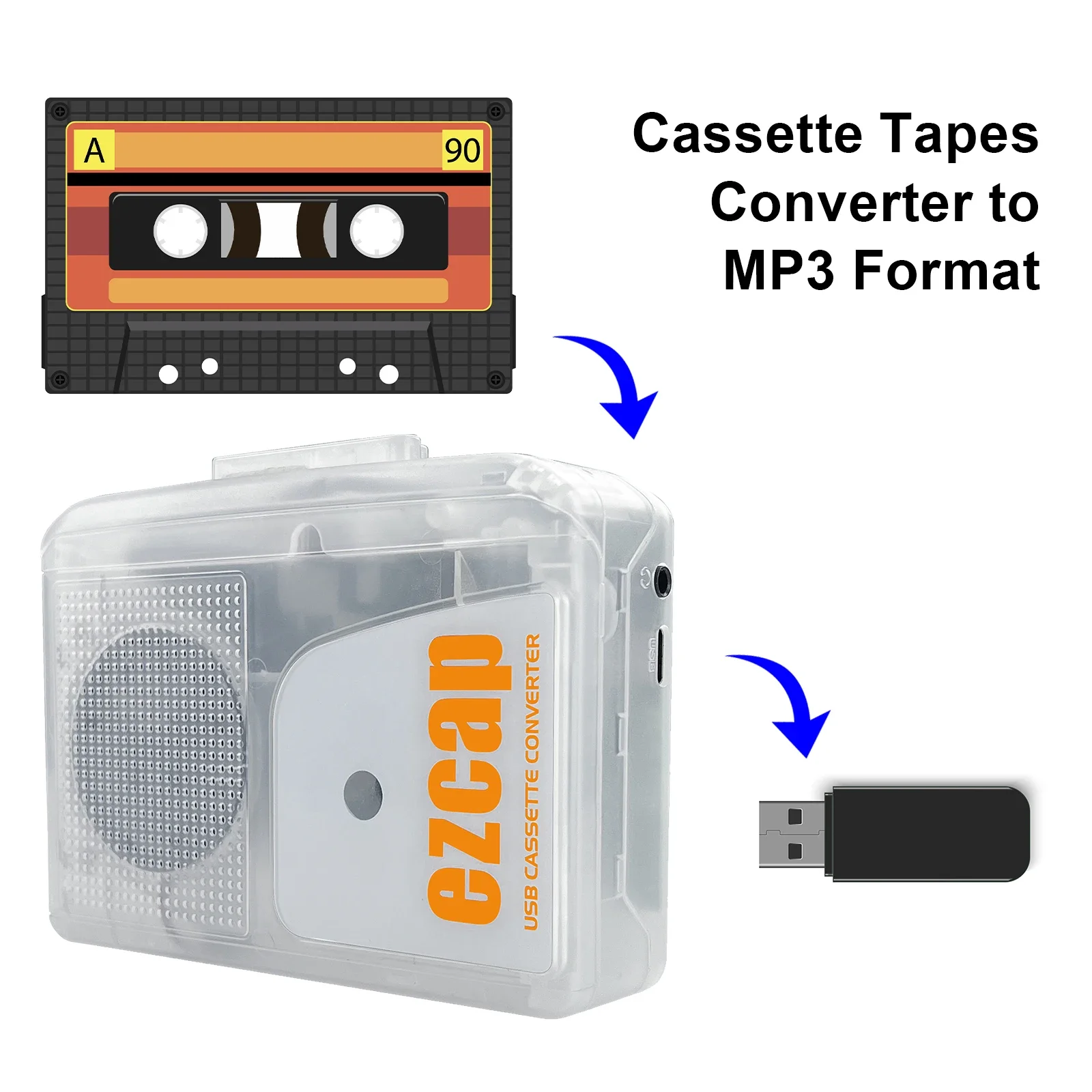 New EZCAP249 USB Cassette Play - Audio Music Converter To Mp3 评论和价格