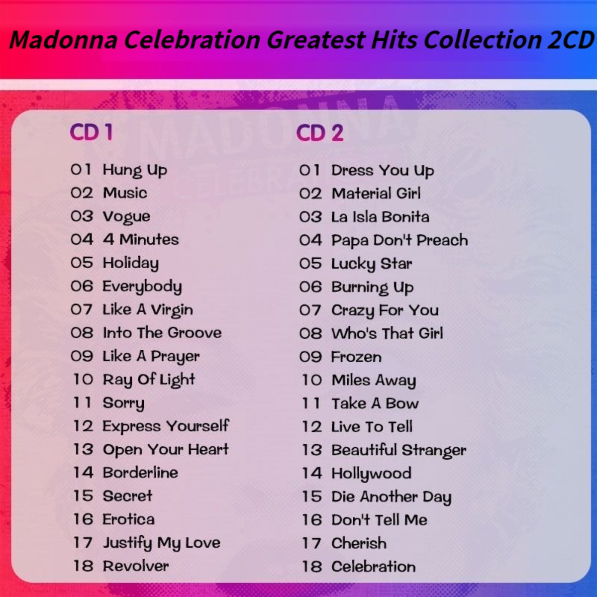 Madonna Celebration The Ultima - Audio Music Of 评论和价格