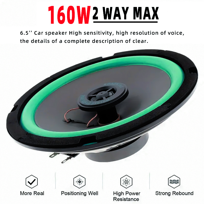 1PC 160W 6.5 Inch Car Coaxial  - Audio Universal Music 评论和价格