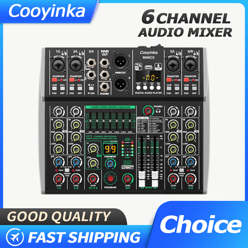 6 Channel Mixing Console 48V 9 - Audio Mixer 4 Channel 评论和价格