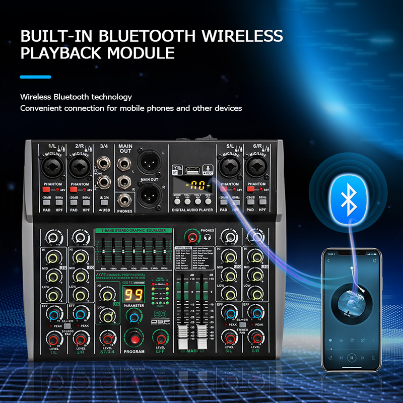 6 Channel Mixing Console 48V 9 - Audio Mixer 4 Channel 评论和价格