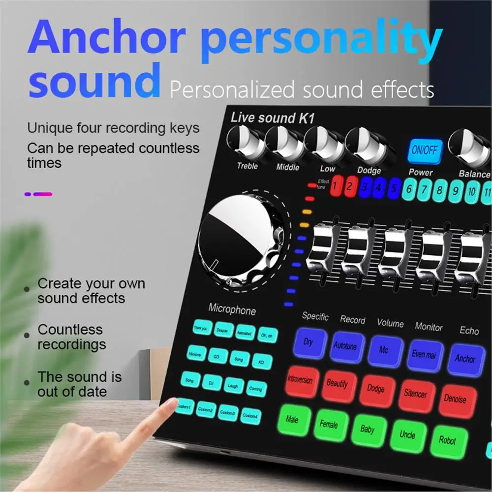 K1 Live Sound Card Voice Chang - Audio Music Changer 评论和价格