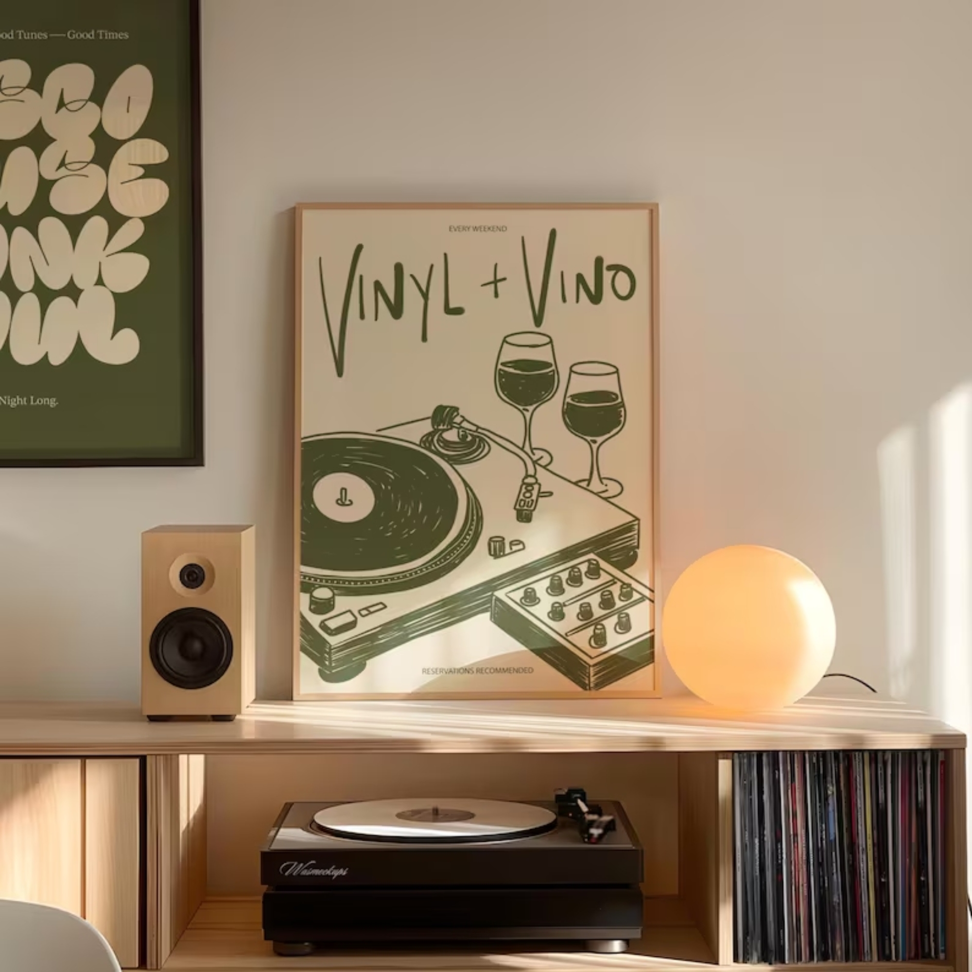Vinyl & Vino Music Illustratio - Audio Music Live 评论和价格