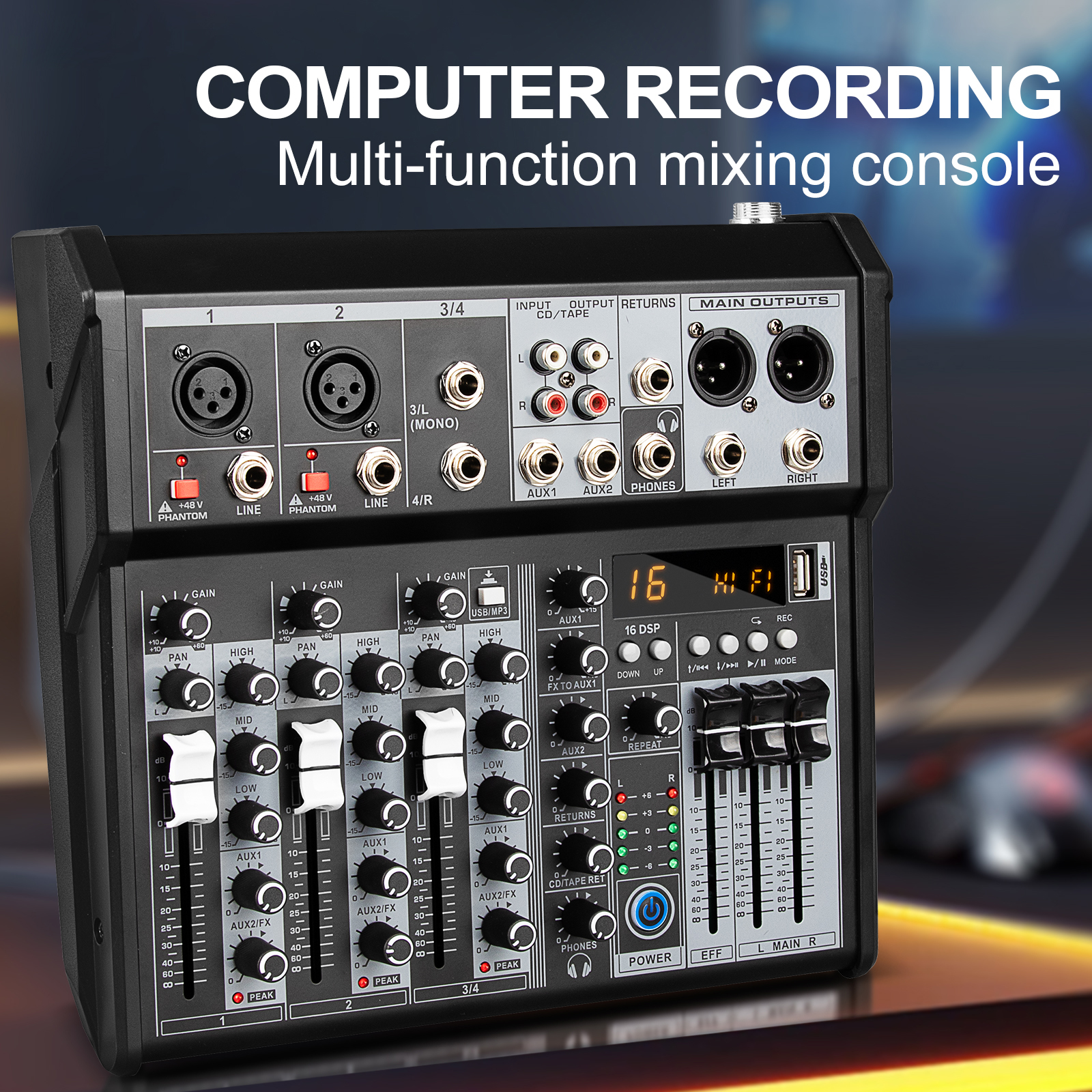 Digital 4-Channel Audio Mixer  - Audio Mixer 4 Channel 评论和价格