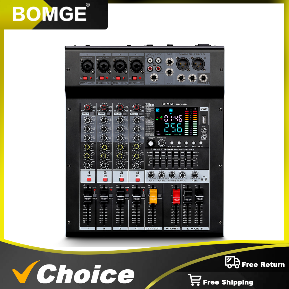 Professional Audio Mixer BOMGE - Audio Mixer 4 Channel 评论和价格