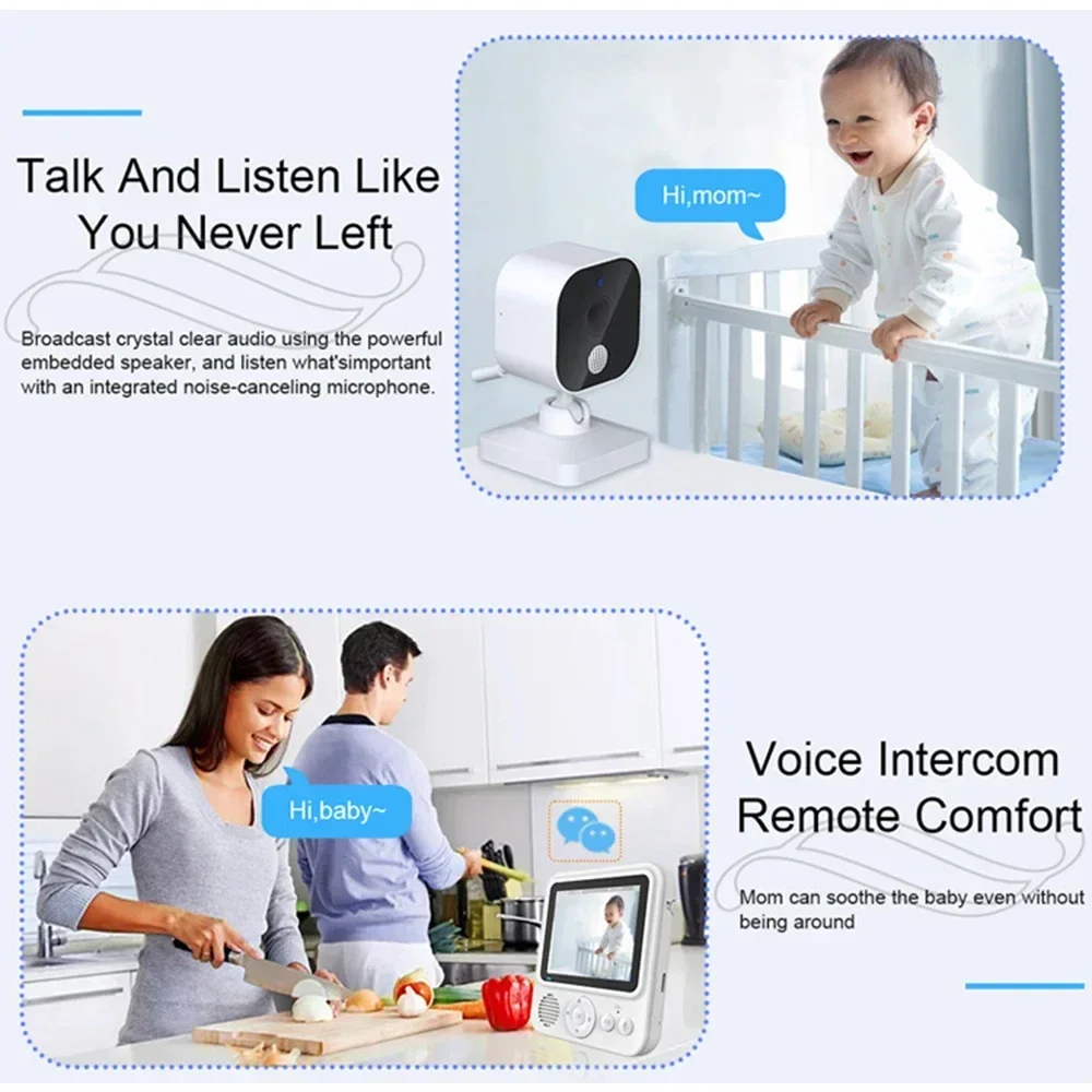 Wireless Baby Monitor 2.8'' LC - Audio Music To Video 评论和价格
