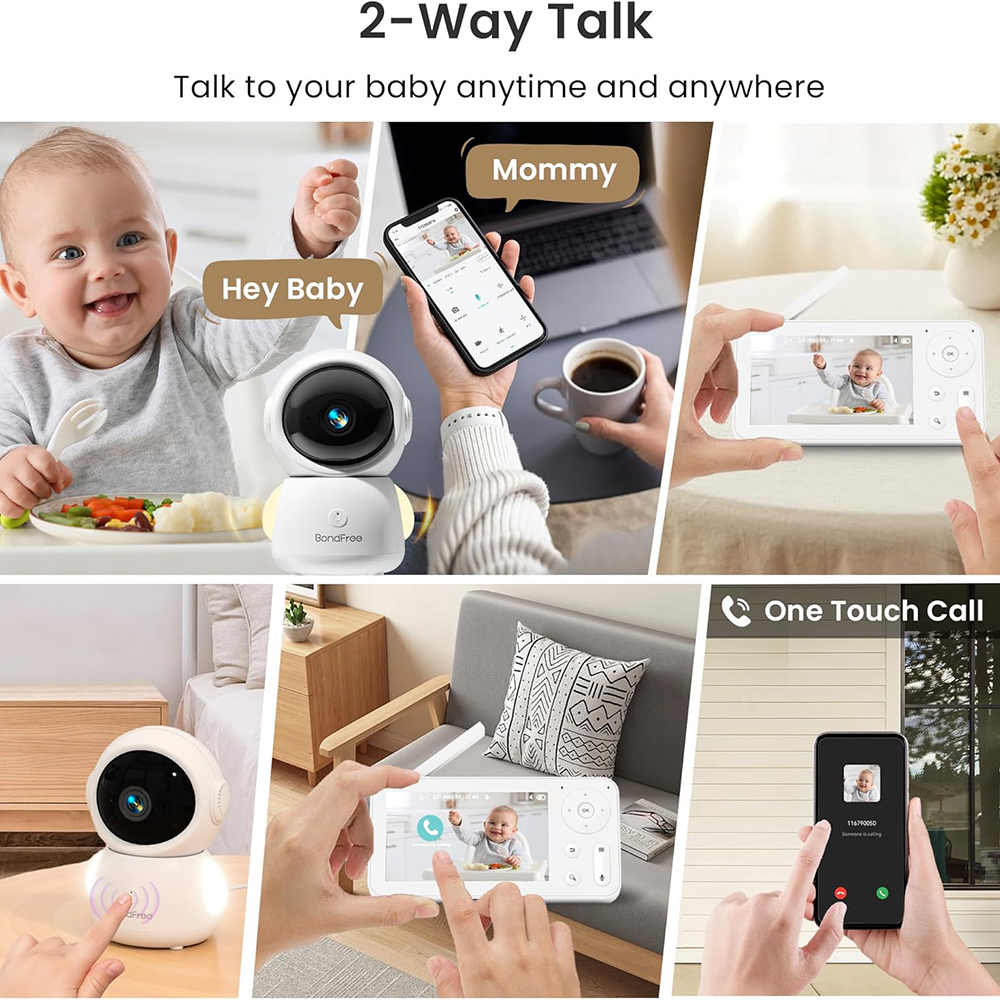 2K Baby Monitor with 2 Cameras - Audio Music To Video 评论和价格